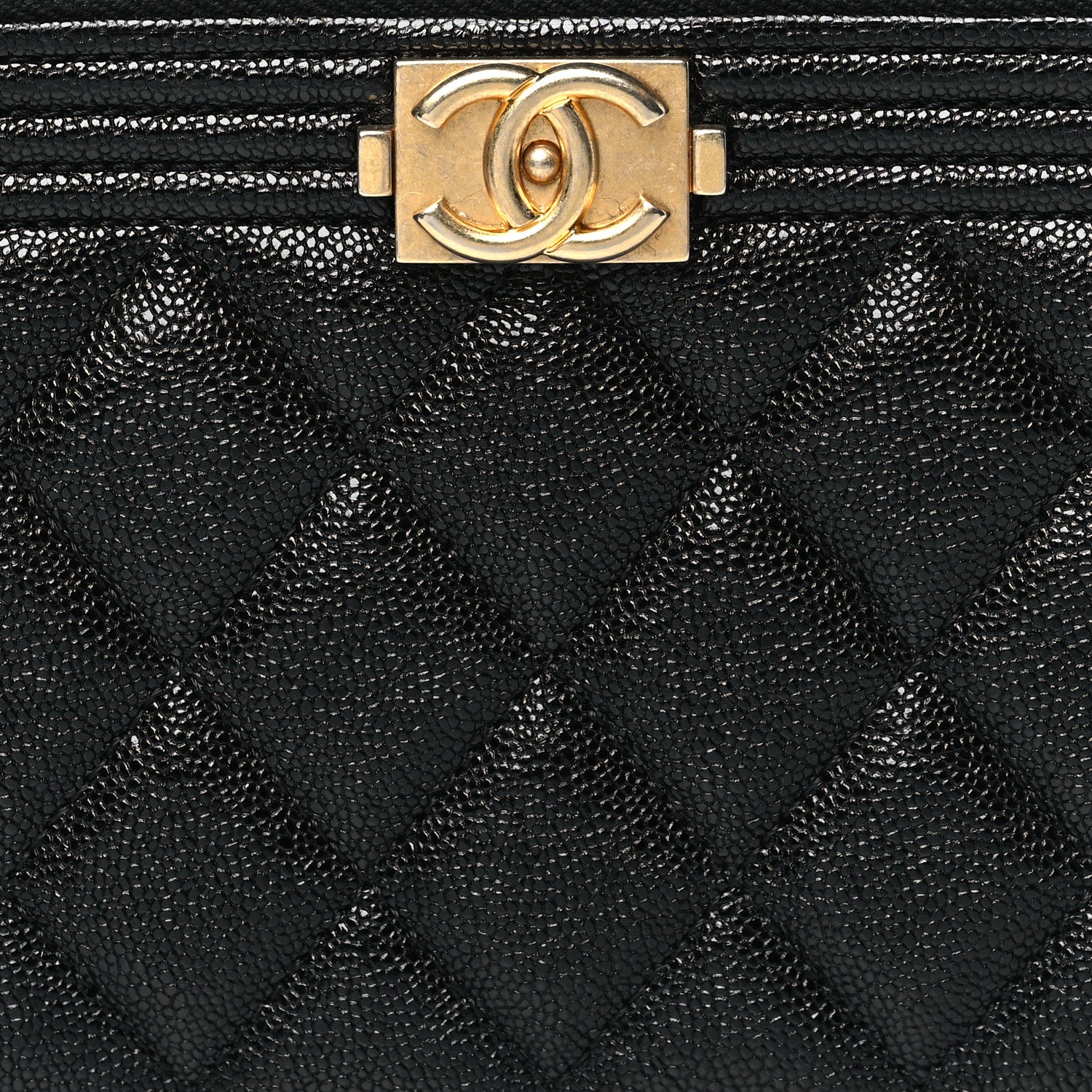 Chanel Caviar Quilted Small Boy Clutch With Chain Black 9 of 13