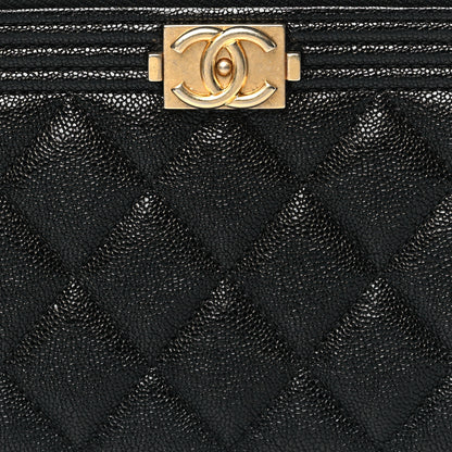 Chanel Caviar Quilted Small Boy Clutch With Chain Black 9 of 13