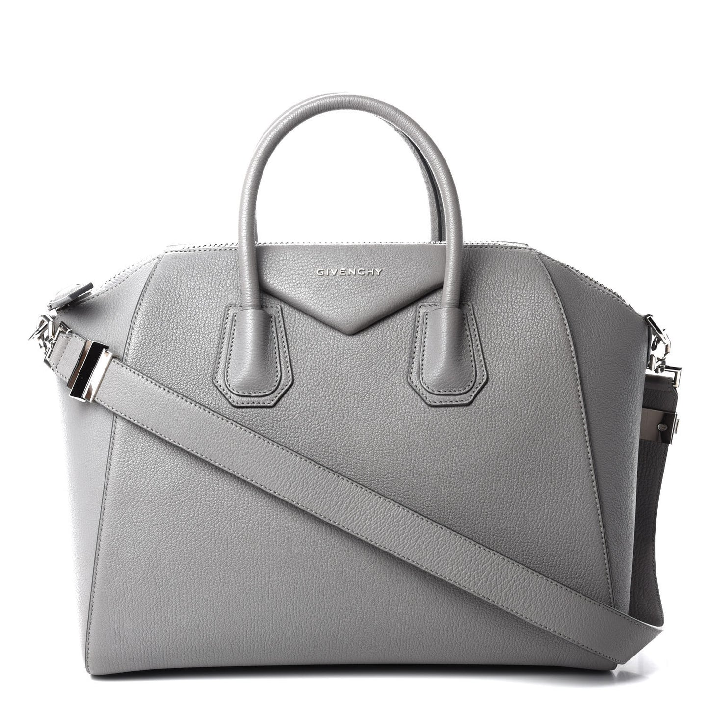 Sugar Goatskin Medium Antigona Pearl Grey