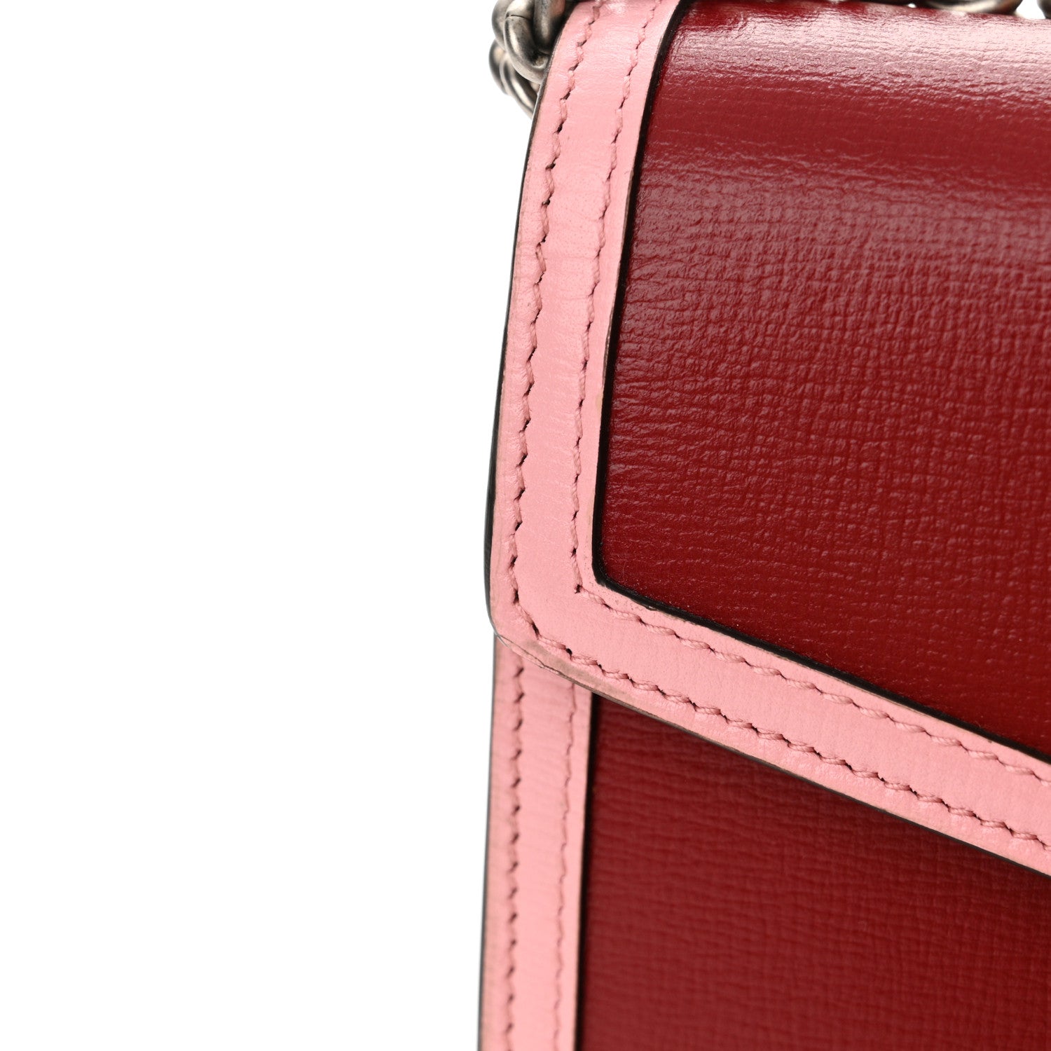 Gucci Azalea Calfskin Enamel Mini Dionysus Chain Wallet New Cherry Red Wild Rose Off White 14 of 15