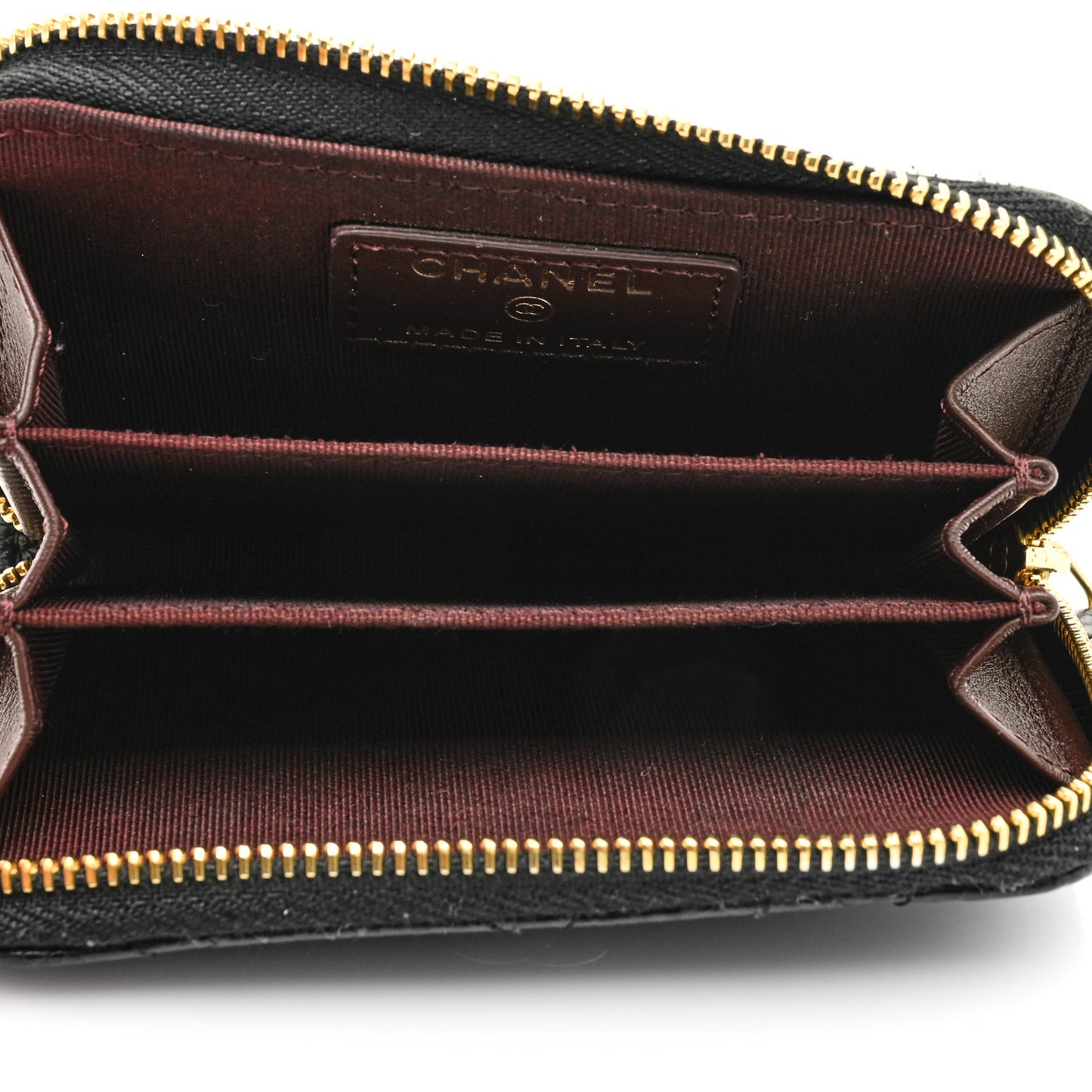 Caviar Quilted Zip Coin Purse Black