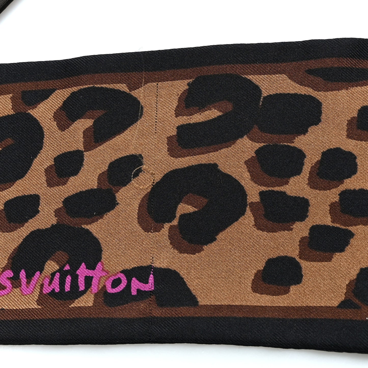Silk Leopard Bandeau Scarf Marron