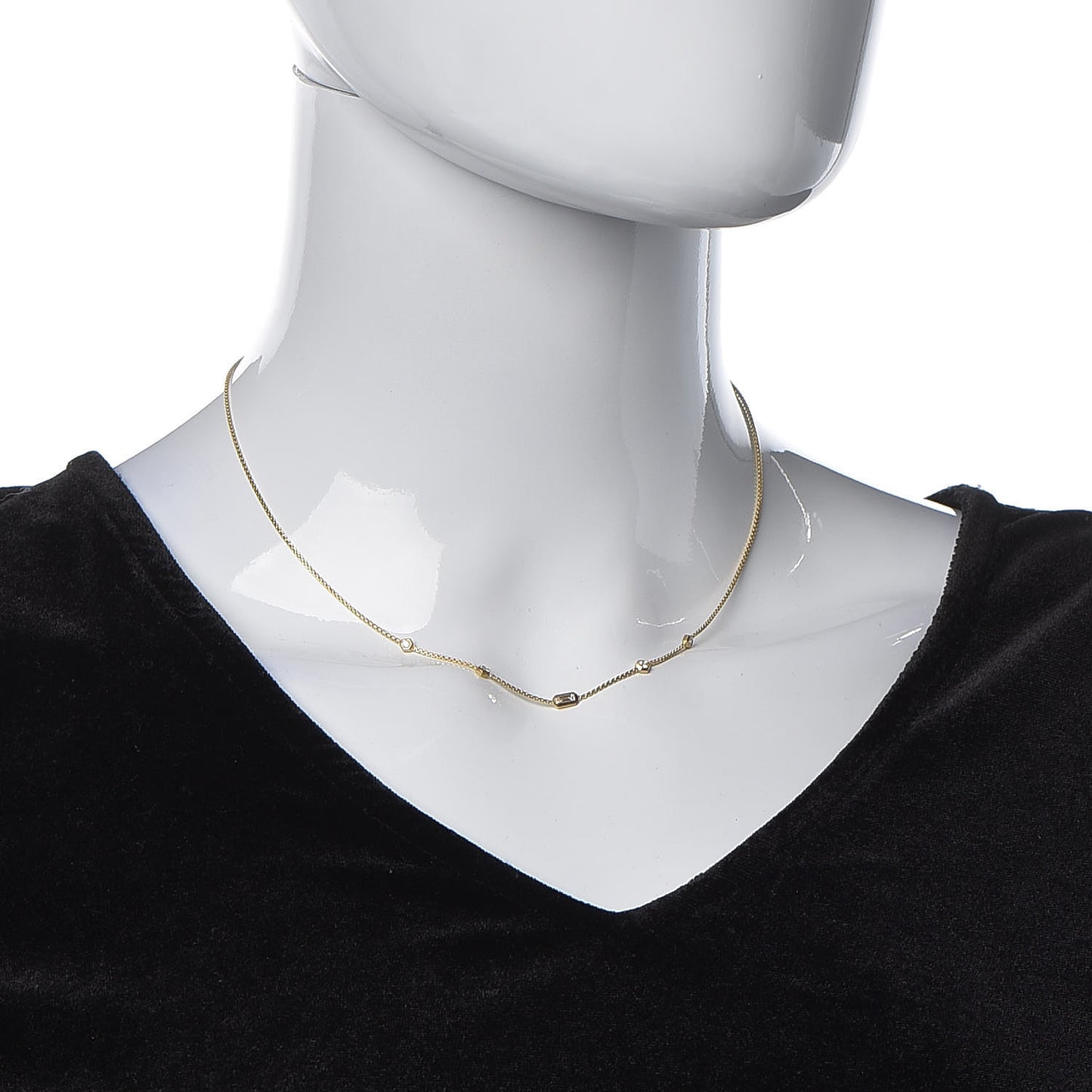 18K Yellow Gold Diamond Novella Necklace