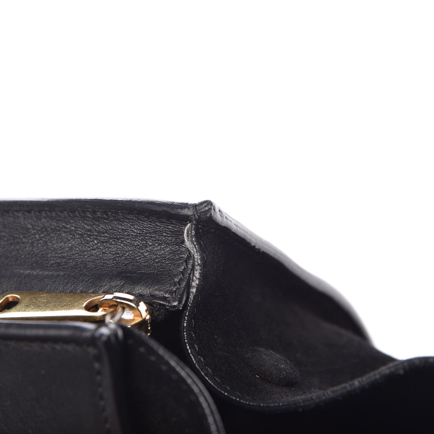 Crocodile Embossed Calfskin Suede Medium Trapeze Black