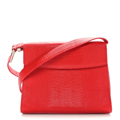 Balenciaga Patent Calfskin Lizard Embossed Medium Ghost Shoulder Bag Vivid Red 1 of 8