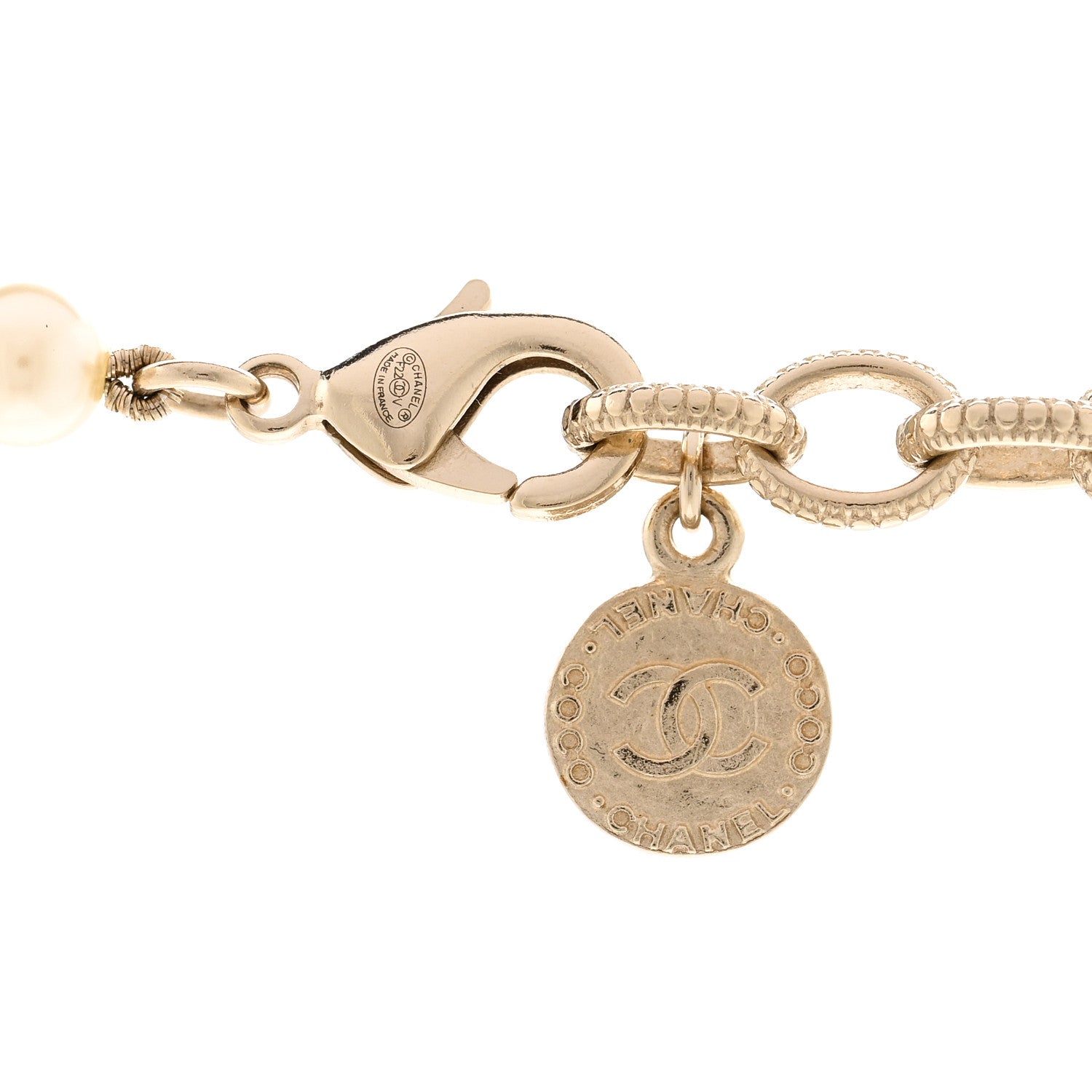 Chanel Pearl CC 100th Anniversary Necklace Light Gold 5 of 5