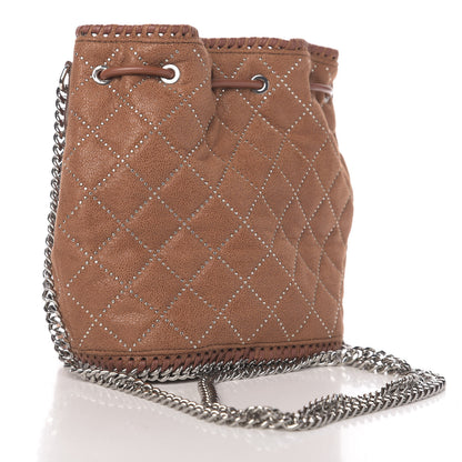 Stella McCartney Shaggy Deer Small Falabella Quilted Studded Bucket Bag Brandy 3 of 9