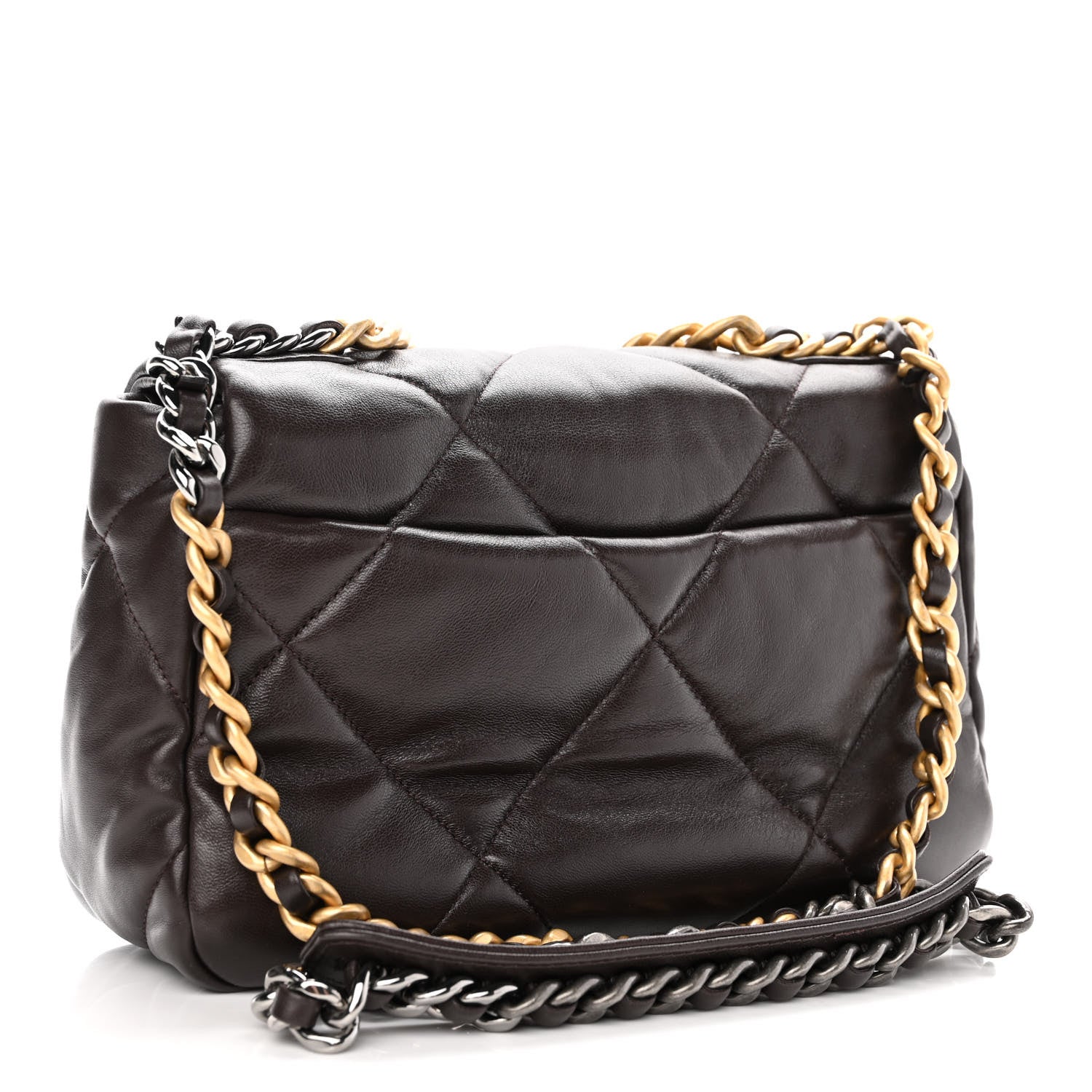 Chanel Lambskin Quilted Medium Chanel 19 Flap Dark Brown 3 of 10
