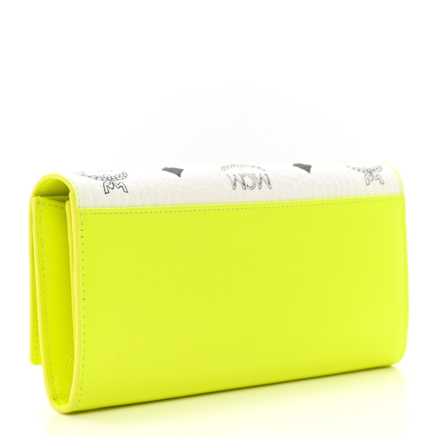 Visetos Grained Calfskin Wilder Flap Wallet White Green