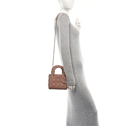 Christian Dior Ultra Matte Calfskin Cannage Mini Lady Dior Light Beige 2 of 12