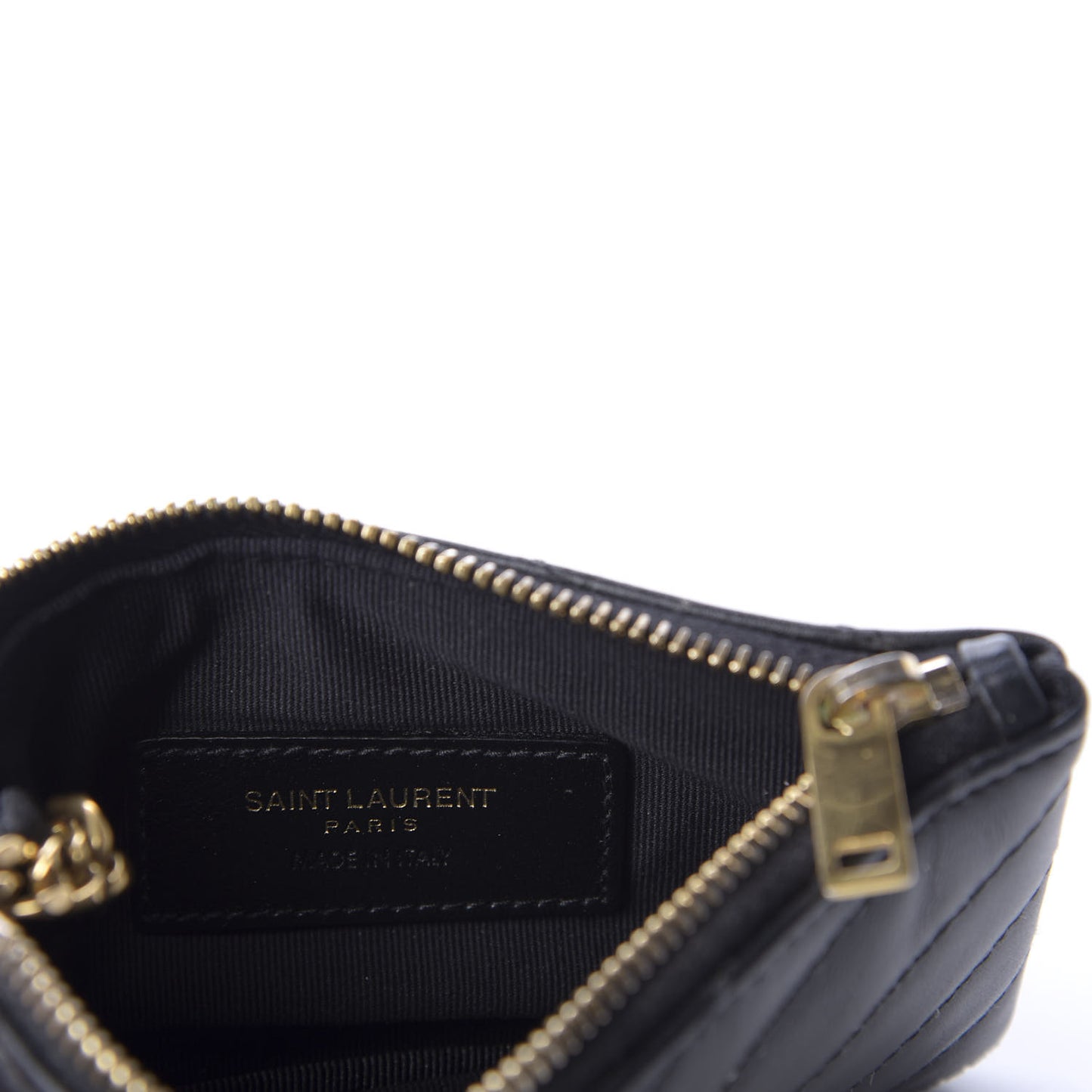 Calfskin Matelasse Monogram Key Pouch Black