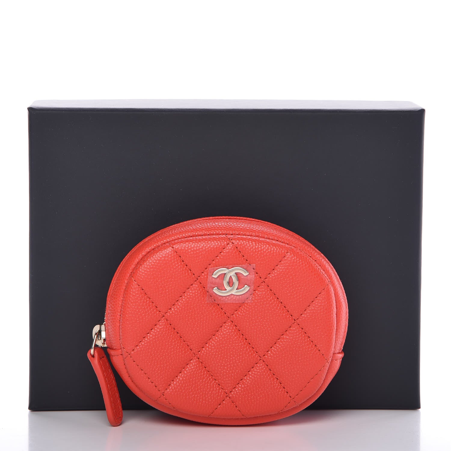Chanel Caviar Quilted Zip Around Classic Coin Purse Red 8 of 8