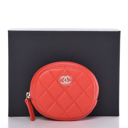 Chanel Caviar Quilted Zip Around Classic Coin Purse Red 8 of 8