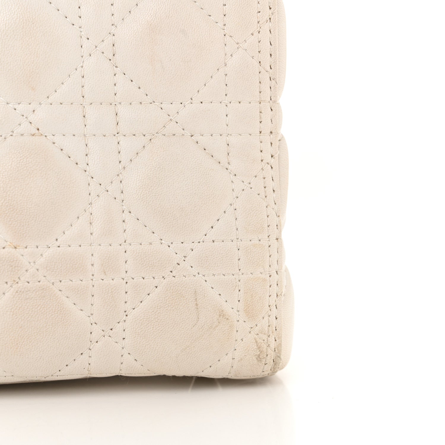 Christian Dior Lambskin Cannage Large Lady Dior White 23 of 24