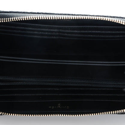 Chanel Crackled Patent Calfskin Zip Around Large Gusset Wallet With Pearl Chain Black 7 of 11