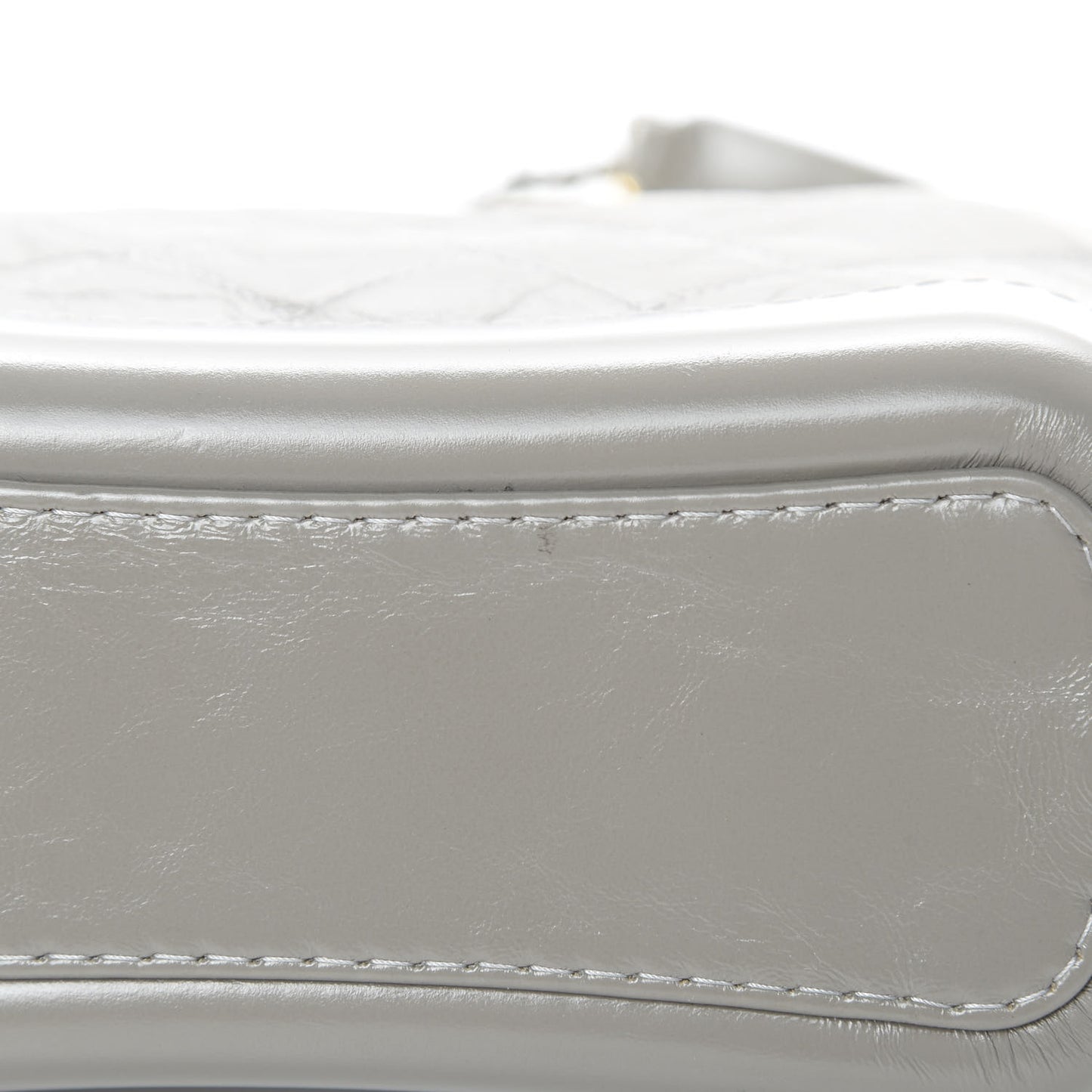 Aged Calfskin Quilted Small Gabrielle Hobo Grey