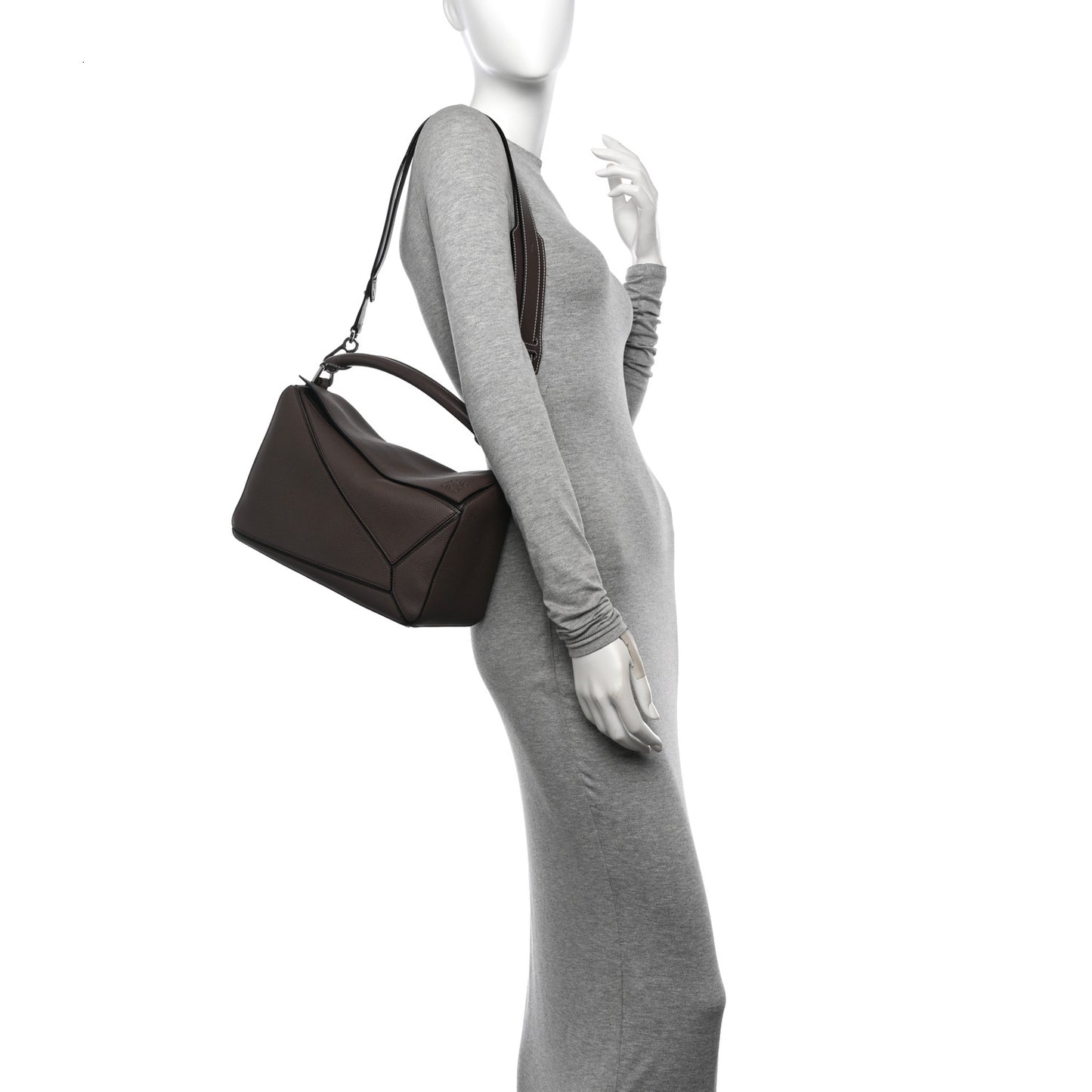Calfskin Medium Puzzle Bag Dark Taupe