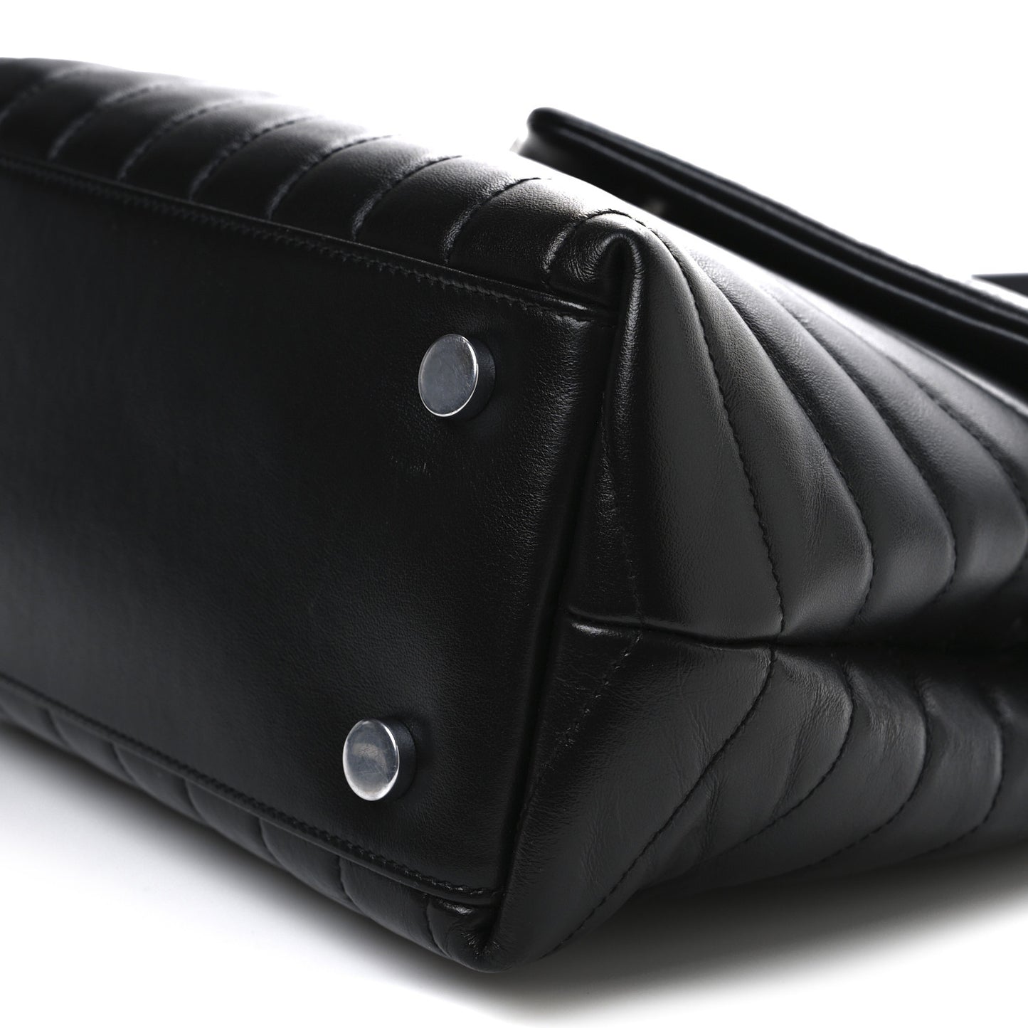 Calfskin Y Quilted Monogram Medium Loulou Satchel Black