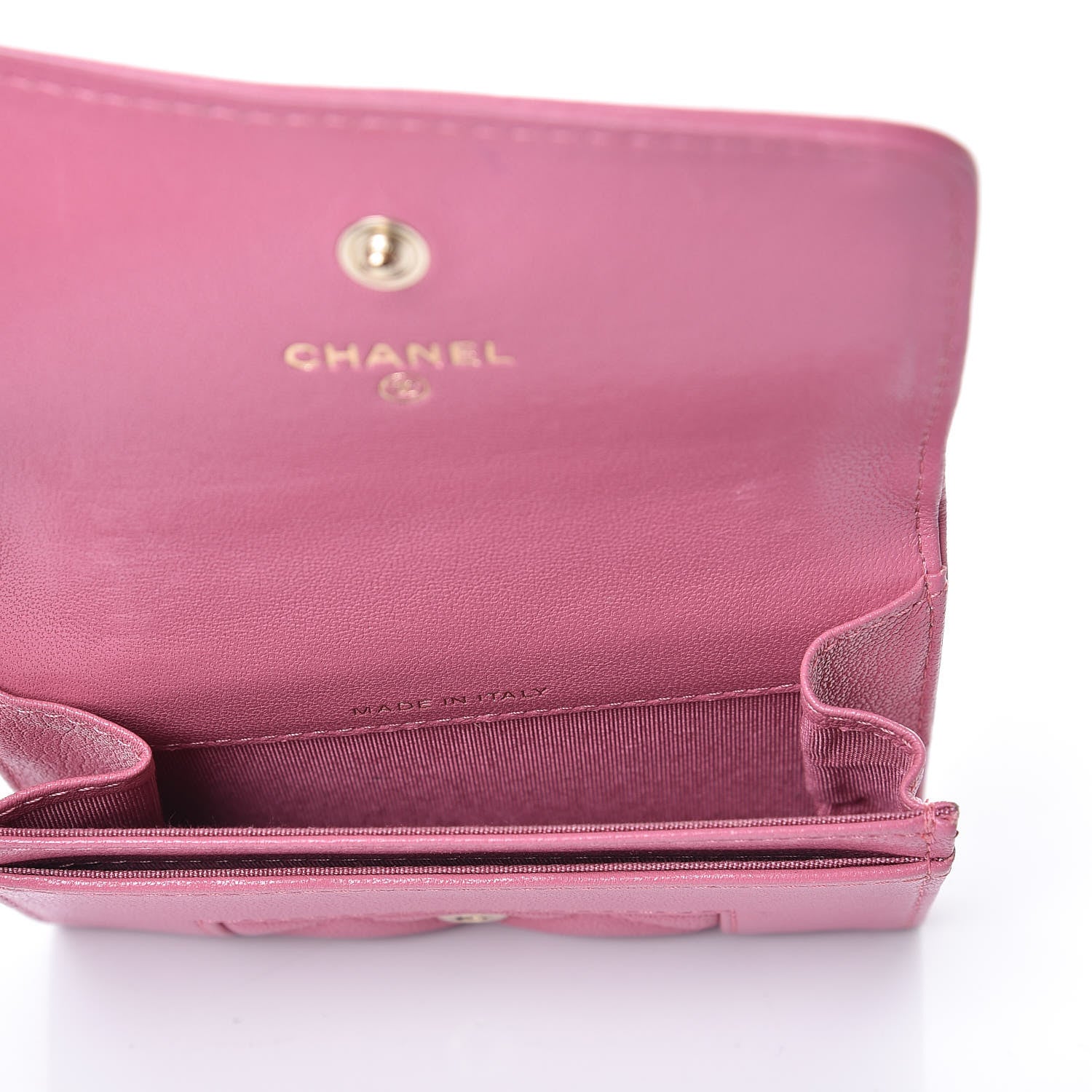 Chanel Lambskin Quilted CC Flap Coin Purse Wallet Pink 5 of 10