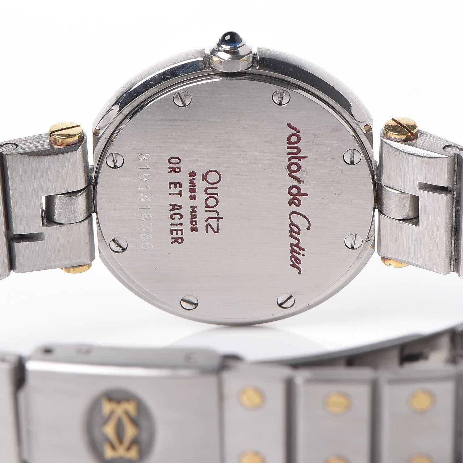 Cartier Stainless Steel 18K Yellow Gold 27mm Santos De Galbee Quartz Watch 5 of 8