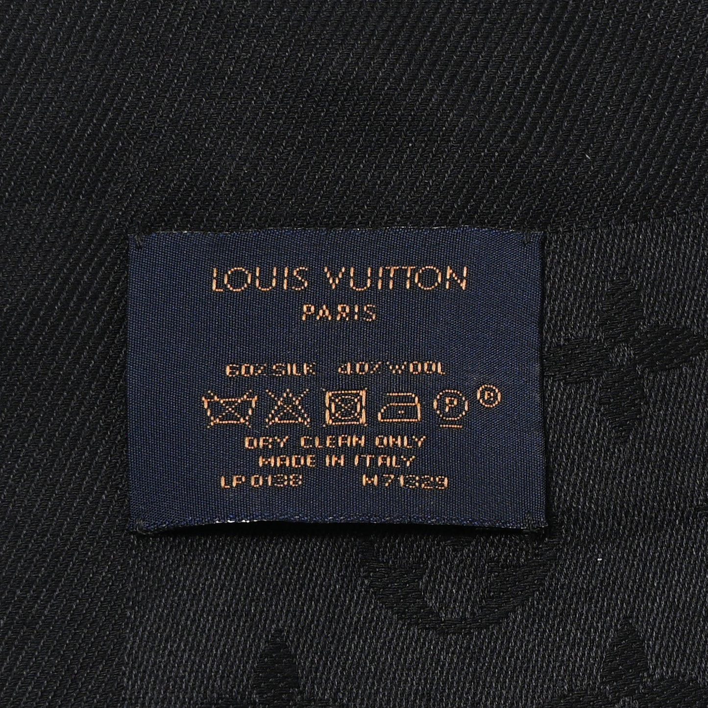Silk Wool Monogram Shawl Black