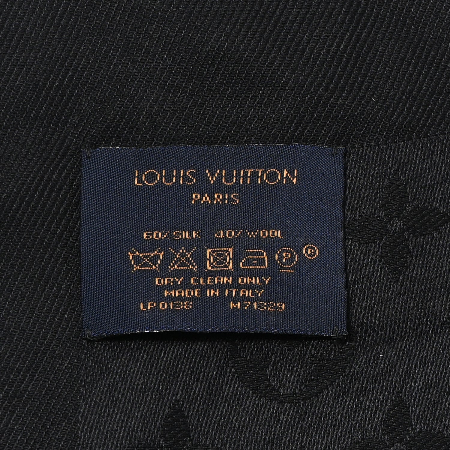 Louis Vuitton Silk Wool Monogram Shawl Black 2 of 4