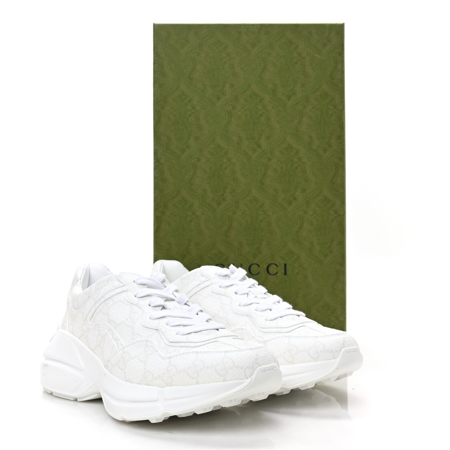 Gucci GG Supreme Monogram Womens Rhyton Sneakers 37 White 8 of 8