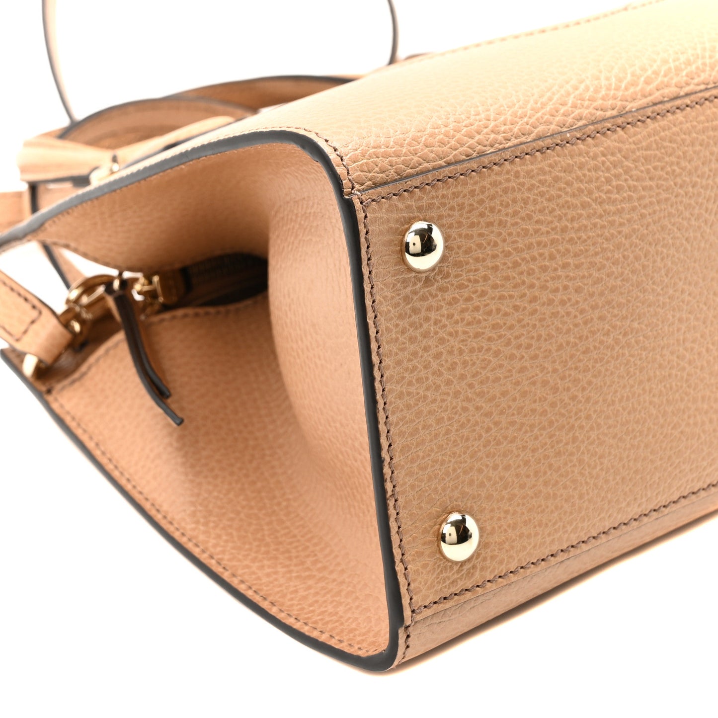 Dollar Calfskin Medium Soho Top Handle Satchel Camelia
