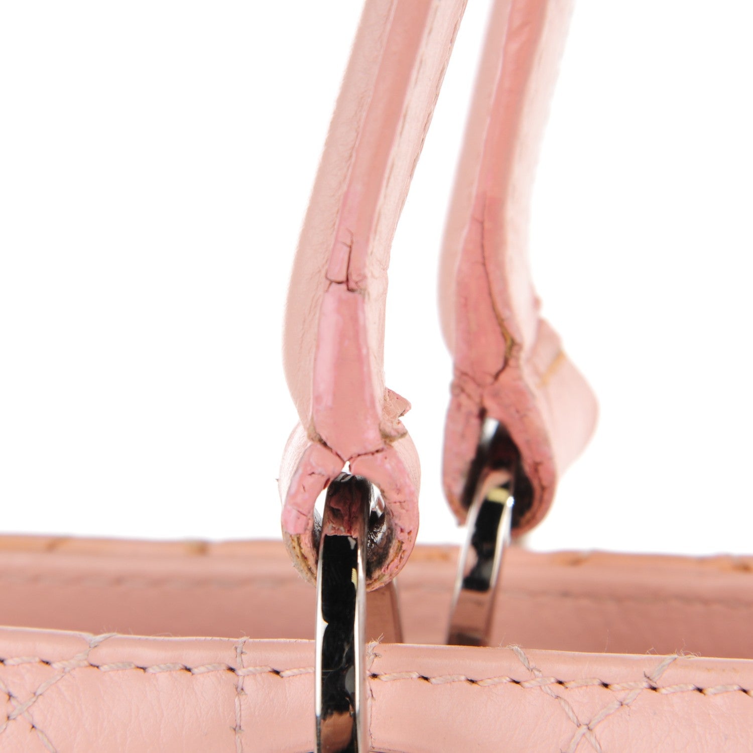 Christian Dior Calfskin Cannage Stitched East West Lady DiorRose Clair 9 of 10