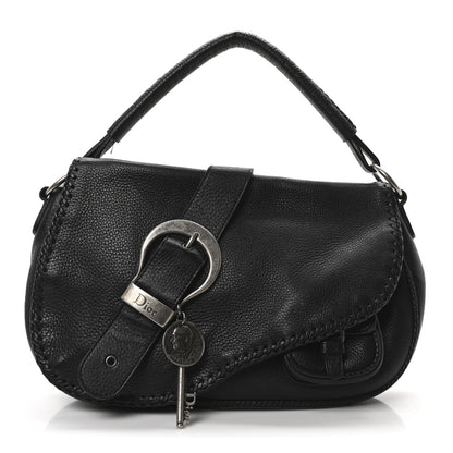 Christian Dior Pebbled Calfkskin Braided Medium Gaucho Double Saddle Bag Black 1 of 10