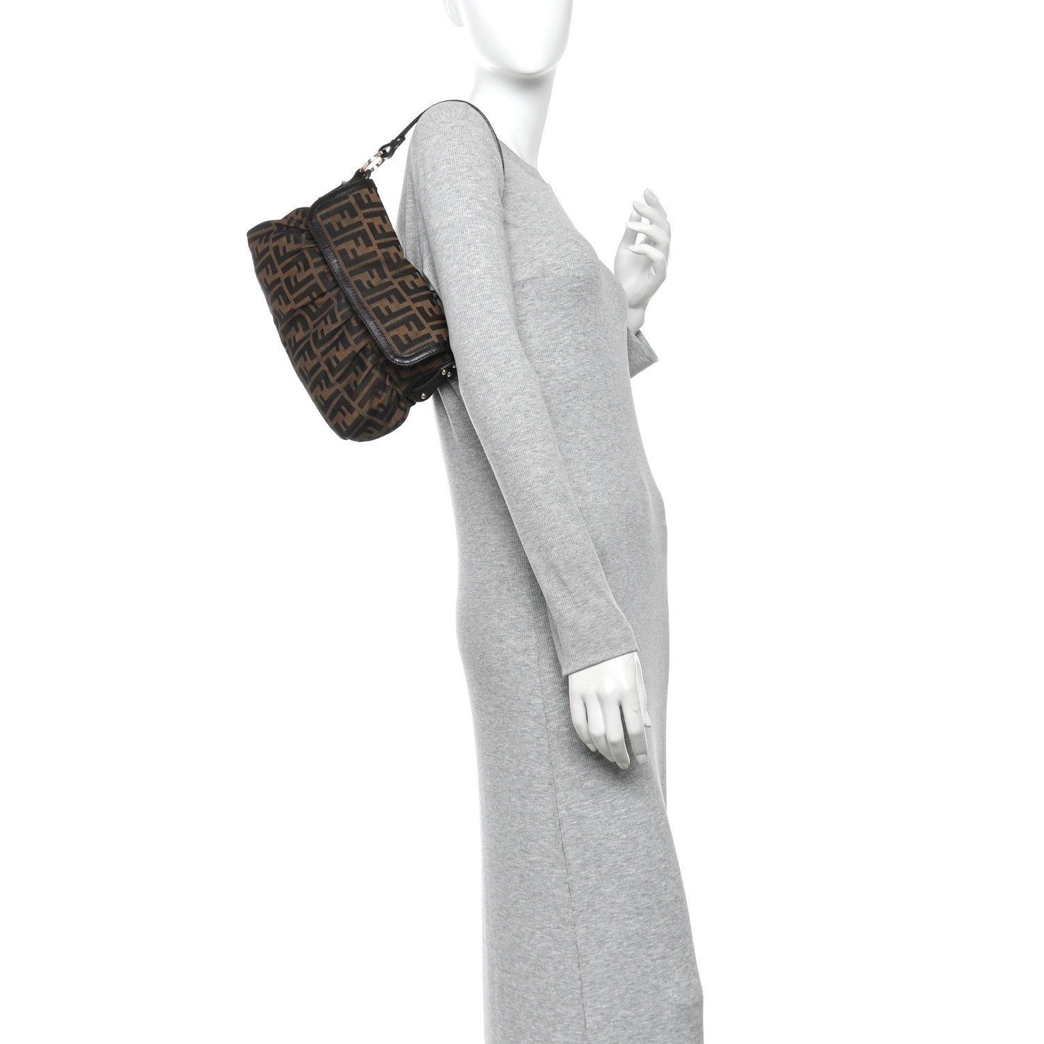 Fendi Zucca Small Chef Shoulder Bag Tobacco 2 of 11