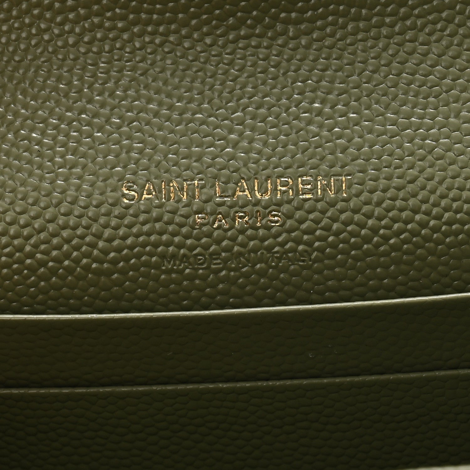 Saint Laurent Grain De Poudre Matelasse Chevron Small Monogram Envelope Wallet Light Sage 6 of 9
