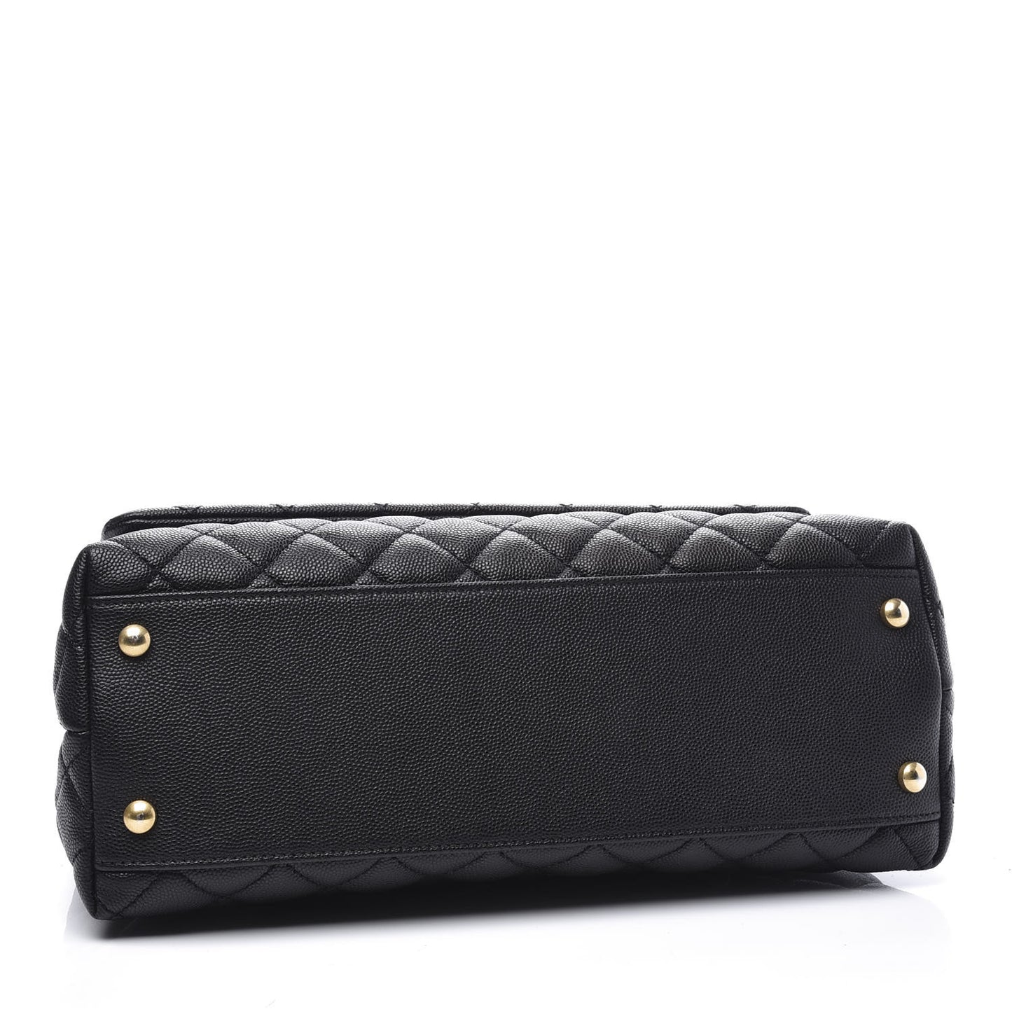 Caviar Lizard Embossed Quilted Small Coco Handle Flap Black