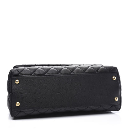 Chanel Caviar Lizard Embossed Quilted Small Coco Handle Flap Black 3 of 10