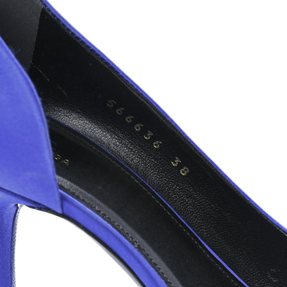 Balenciaga Satin Talon d'Orsay Pumps 38 Bleu 8 of 8