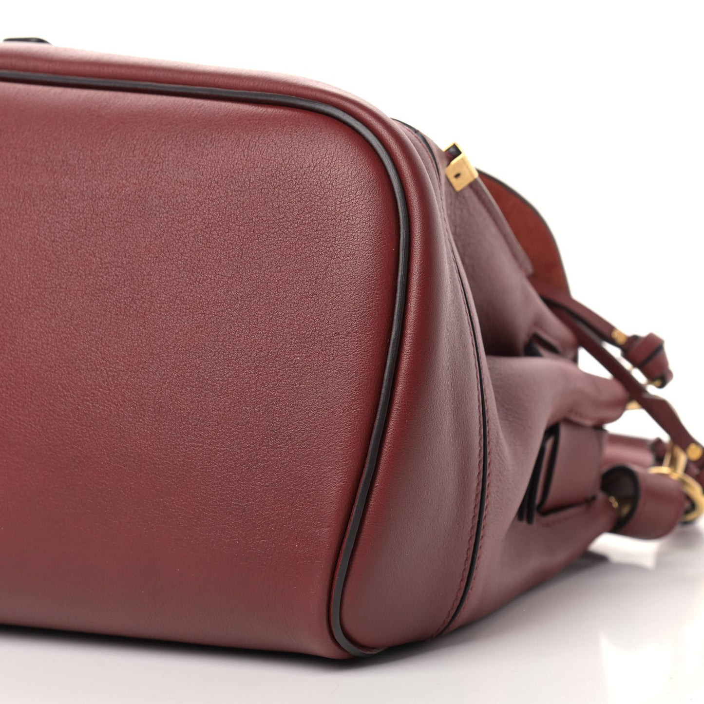 Calfskin Small Owen Flap Bag Sienna Red