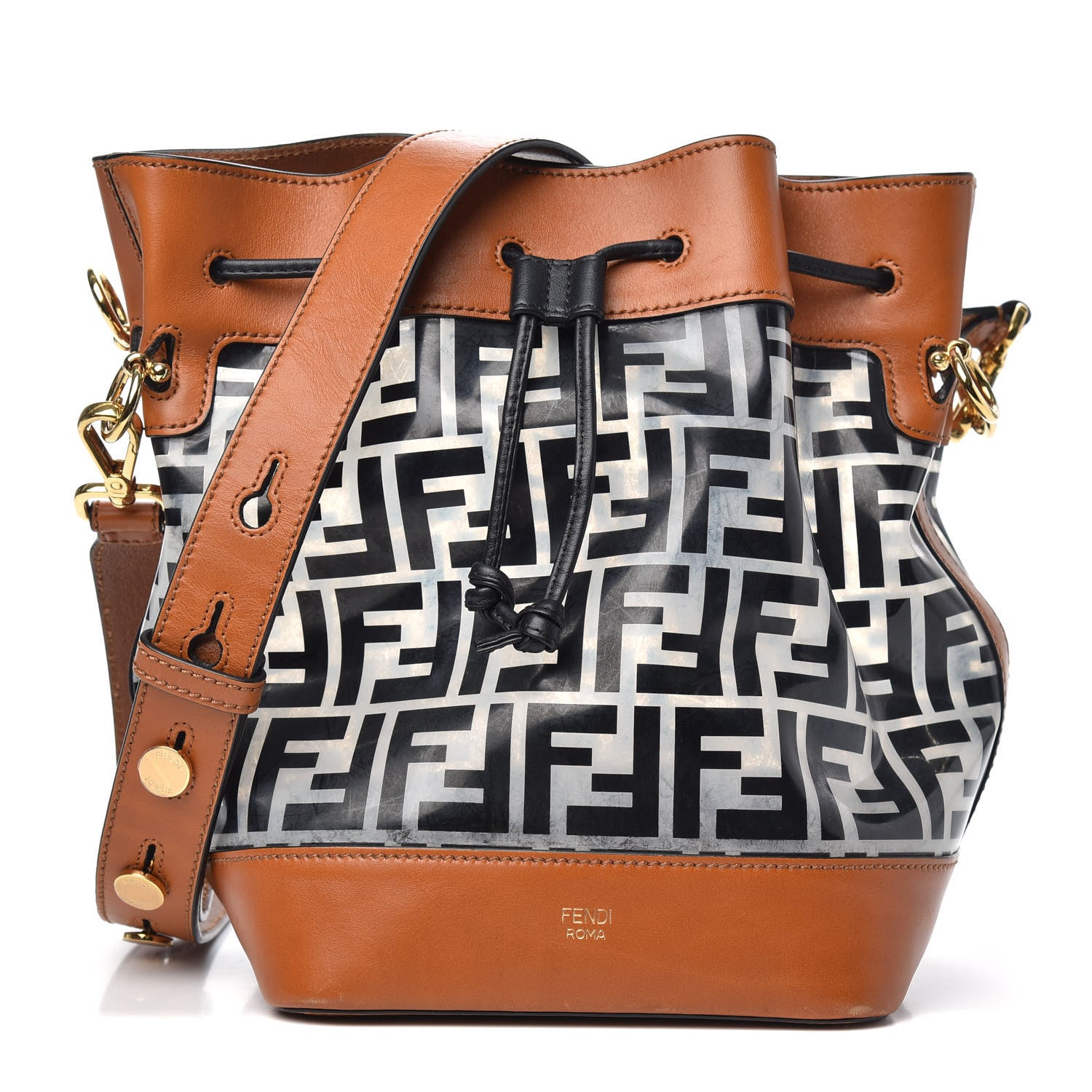 Fendi TPU FF Vitello Aura F is Fendi Grande Mon Tresor Bucket Bag Black Cuoio 1 of 11
