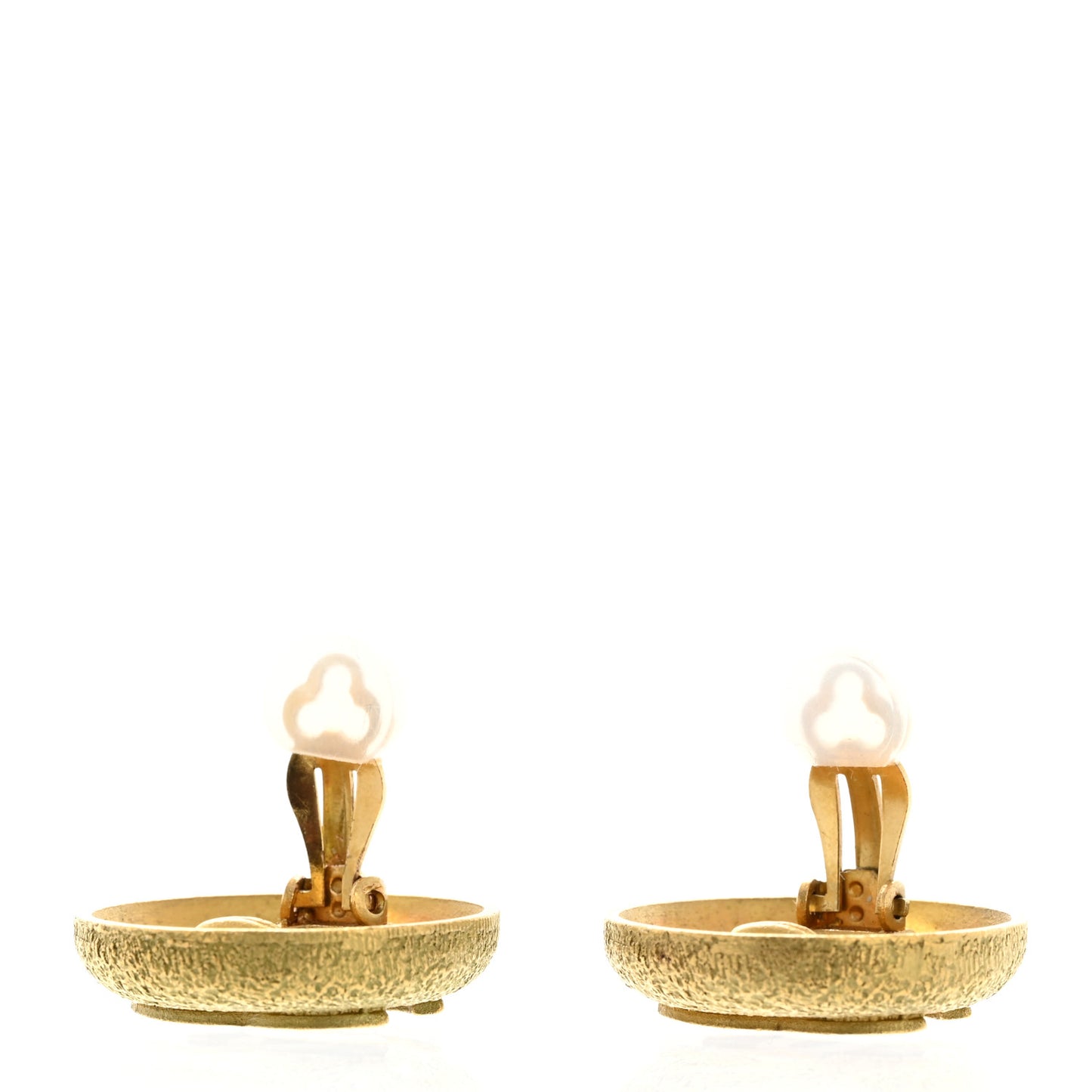 Metal CC Clip On Earrings Gold