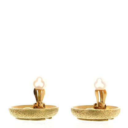 Chanel Metal CC Clip On Earrings Gold 3 of 4