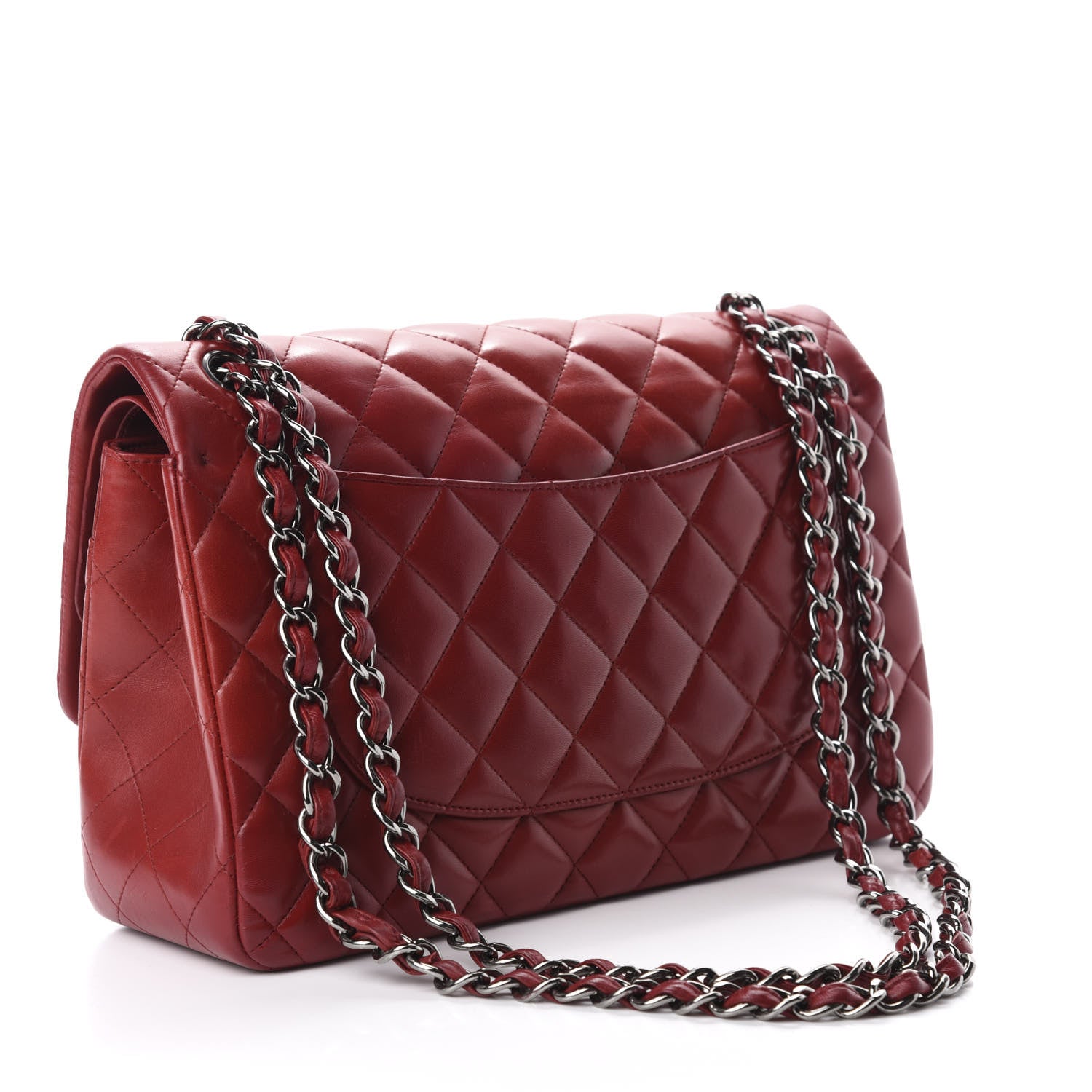Chanel Lambskin Quilted Jumbo Double Flap Red 3 of 13