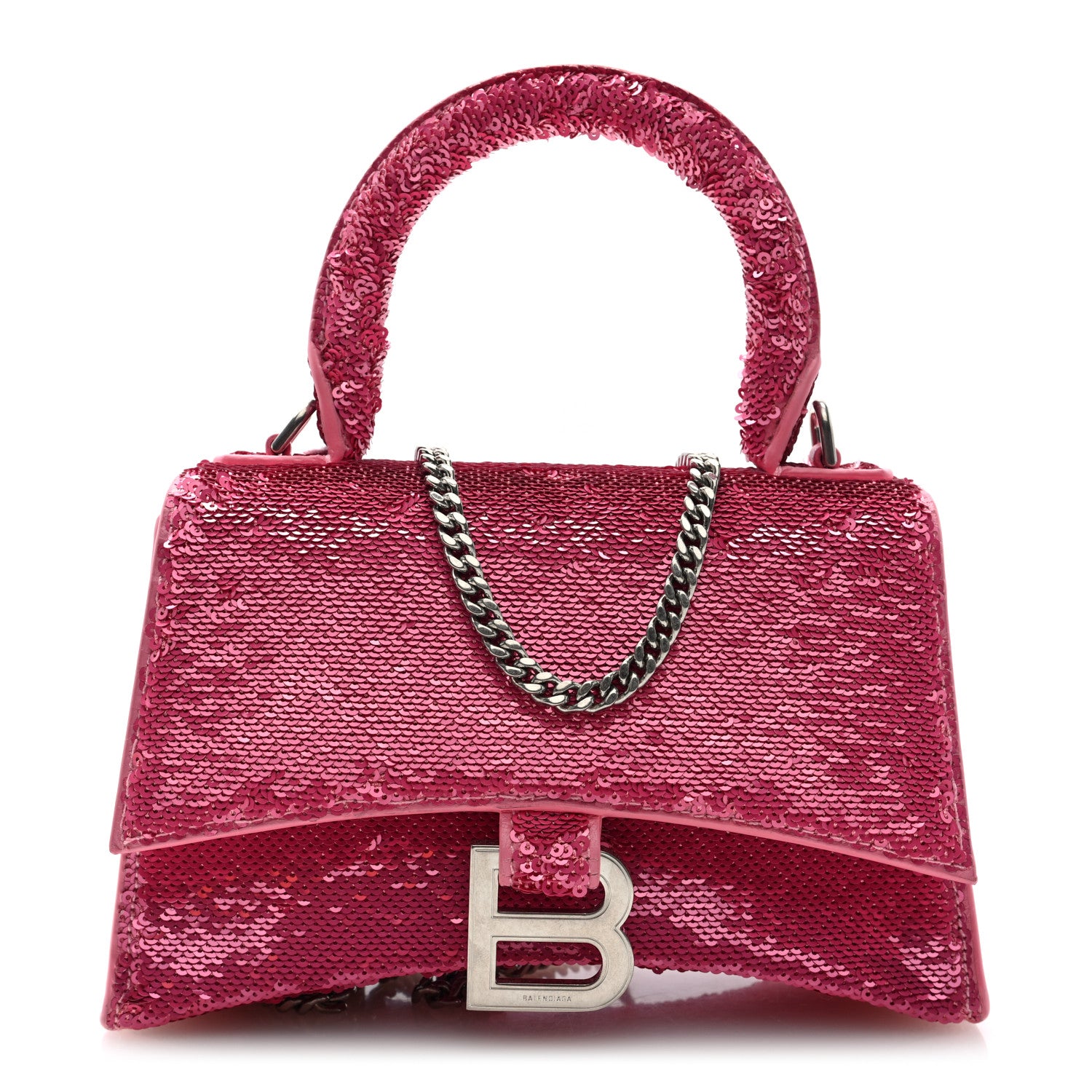 Balenciaga Sequin Hourglass Top Handle Bag XS Pink 1 of 10