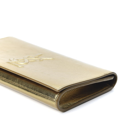 Saint Laurent Metallic Calfskin Monogram Large Belle De Jour Clutch Gold 6 of 8