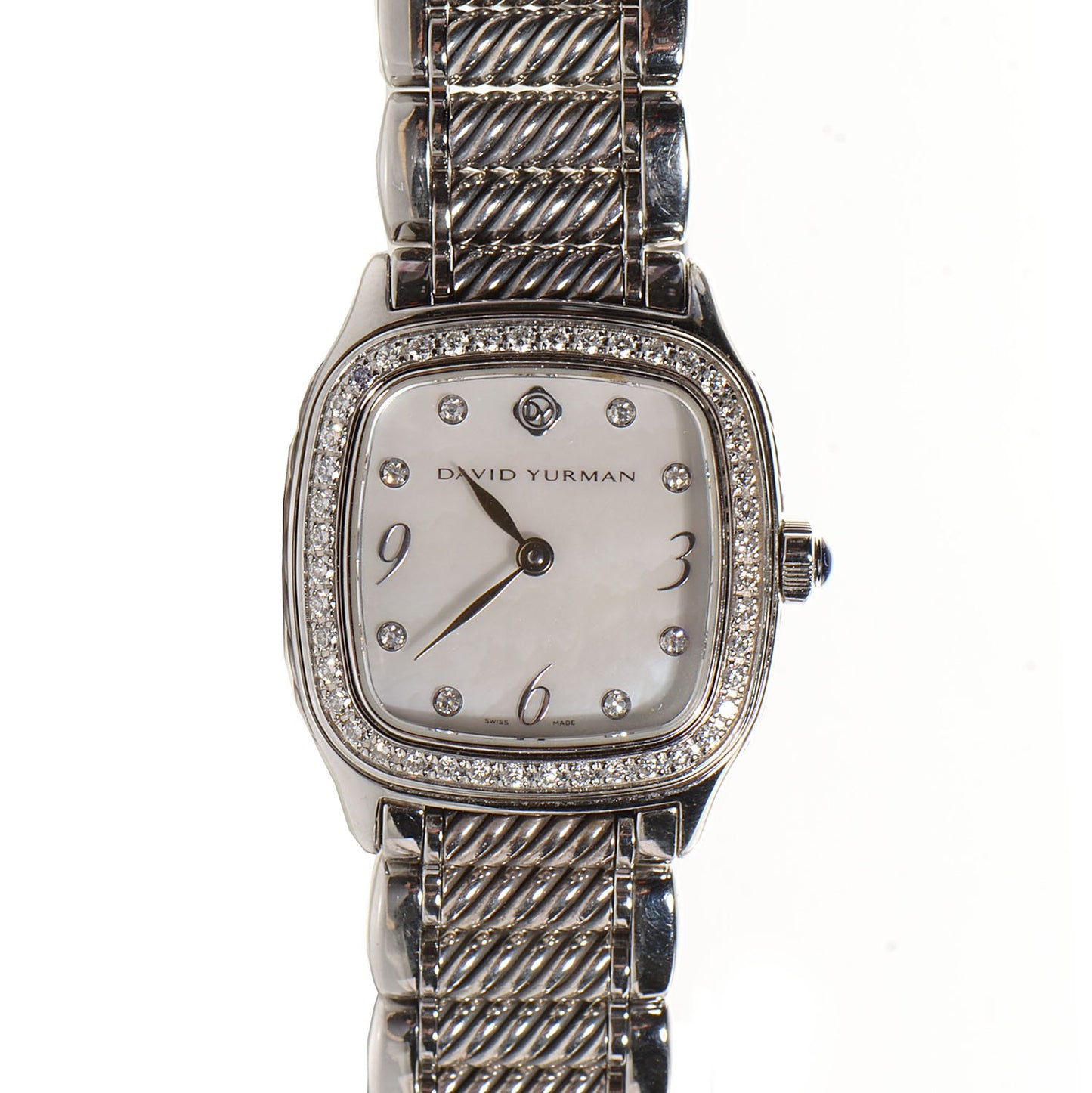 Stainless Steel Diamond Bezel Mother of Pearl 25mm Thoroughbred Quartz Watch