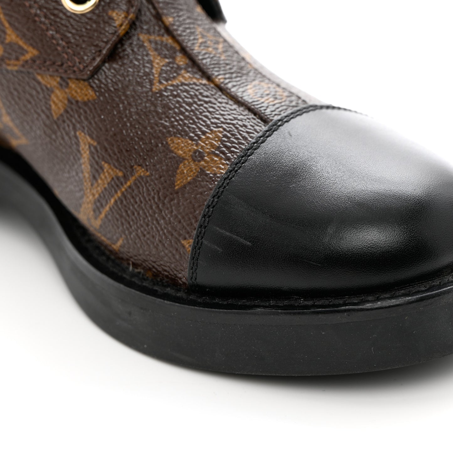 Monogram Calfskin Wonderland Flat Ranger Boots 35.5 Black