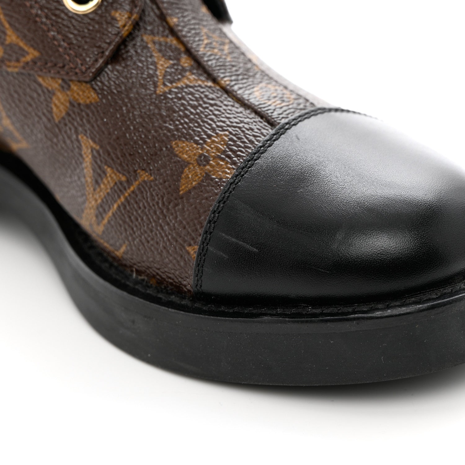 Louis Vuitton Monogram Calfskin Wonderland Flat Ranger Boots 35.5 Black 11 of 15