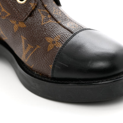 Louis Vuitton Monogram Calfskin Wonderland Flat Ranger Boots 35.5 Black 11 of 15