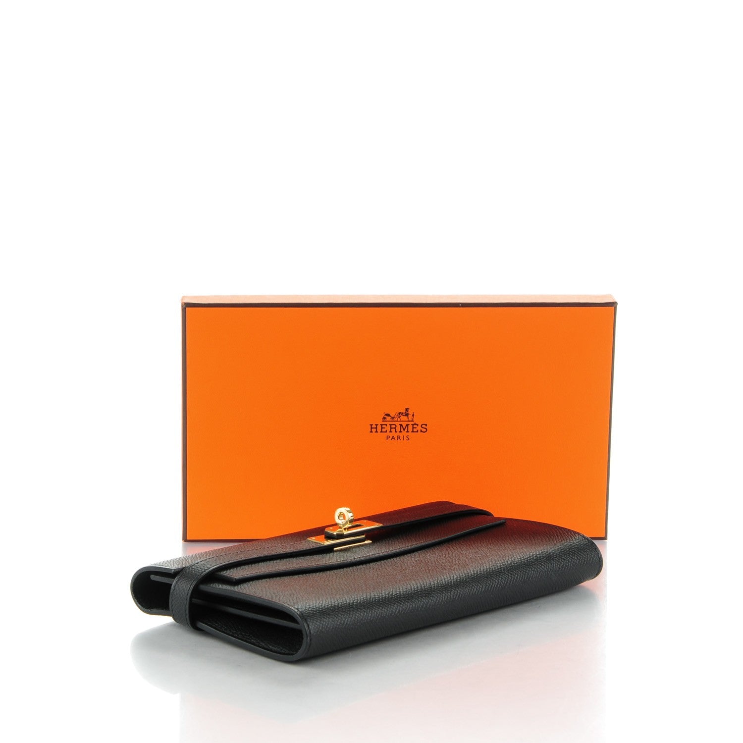 Hermes Epsom Kelly Longue Wallet Black 5 of 13