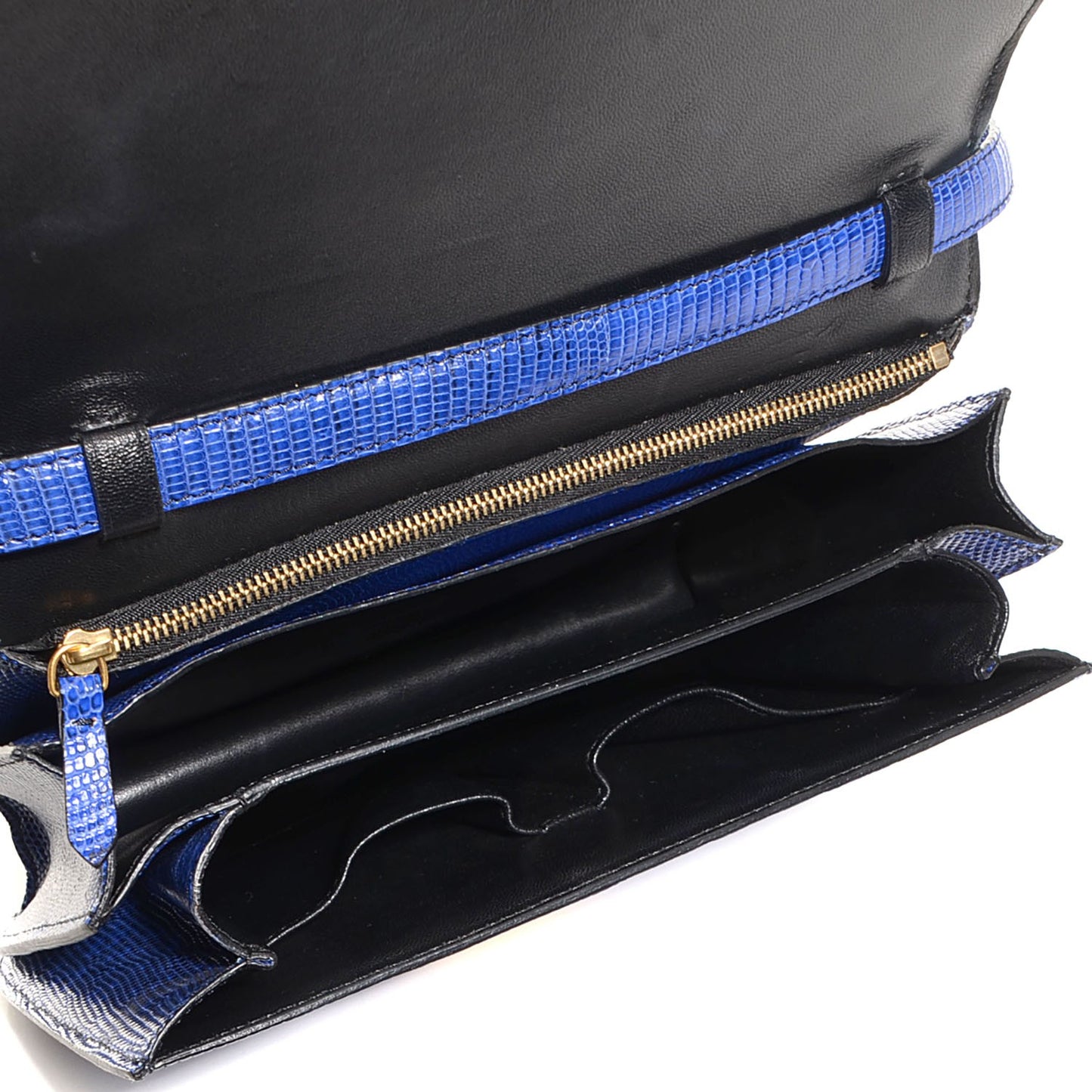 Lizard Medium Classic Box Flap Bag Indigo
