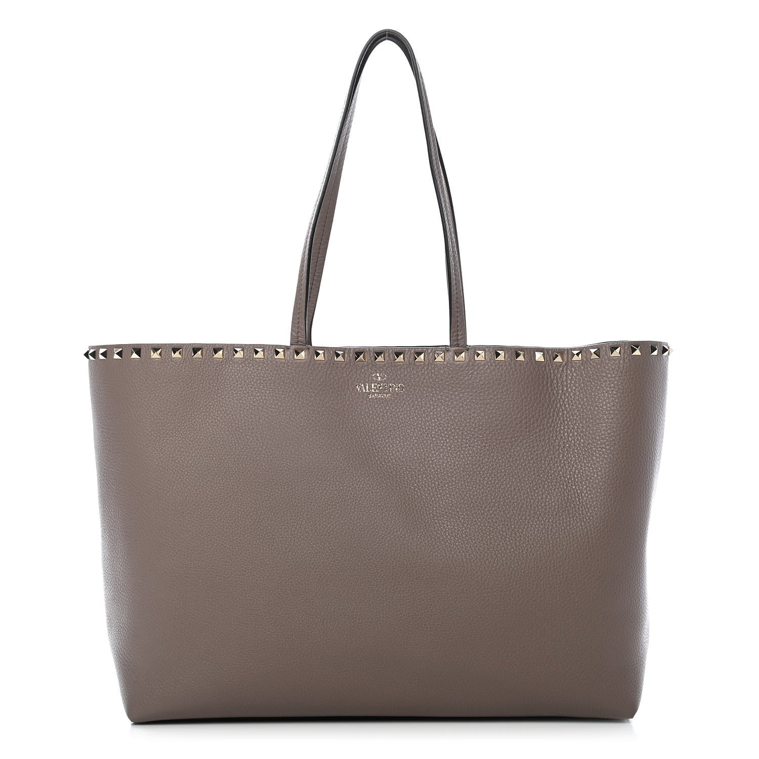 Valentino Garavani Grained Calfskin Rockstud Shoulder Tote Clay 1 of 10