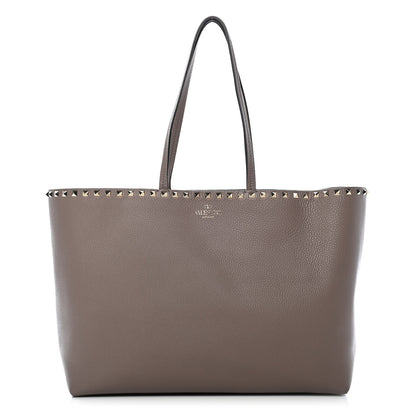 Valentino Garavani Grained Calfskin Rockstud Shoulder Tote Clay 1 of 10